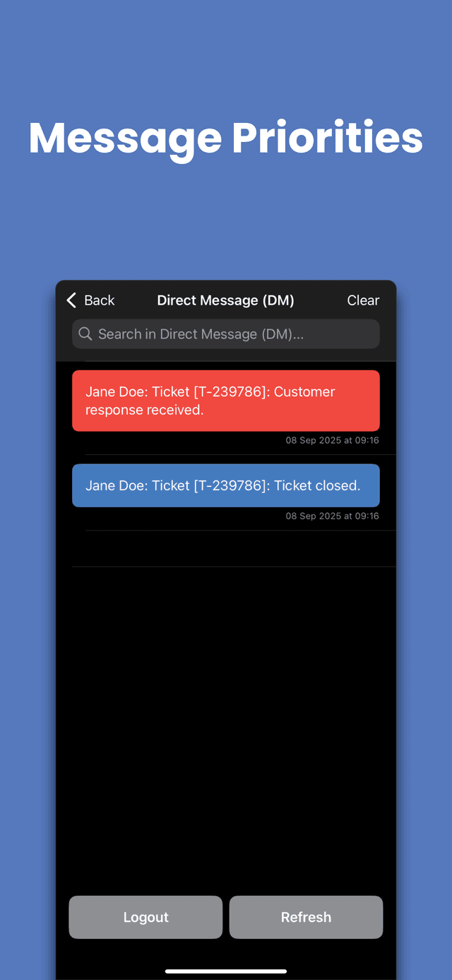 NebulaPager priorities screen